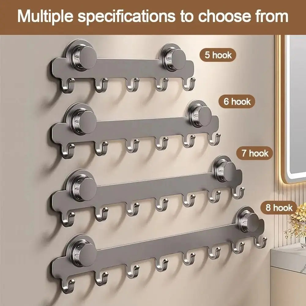 porte serviettes mural ventouse crochets gris moderne salle bain