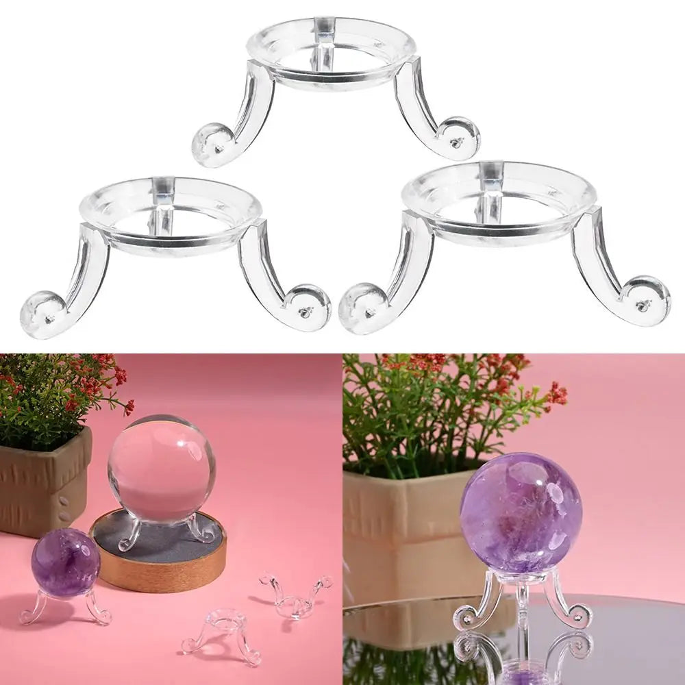support transparent acrylique boule verre clip base décoration maison vintage ornemental
