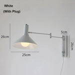 lampe murale articulée rouge blanc moderne prise fixée mur led chambre coucher