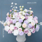 arche décoration mariage fleurs artificielles cœur violet anniversaire extérieur classique événement table decoration