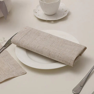 serviettes table lin blanc classique point hong kong 35x50cm 45x45cm 50x50cm cocktail mariage festive