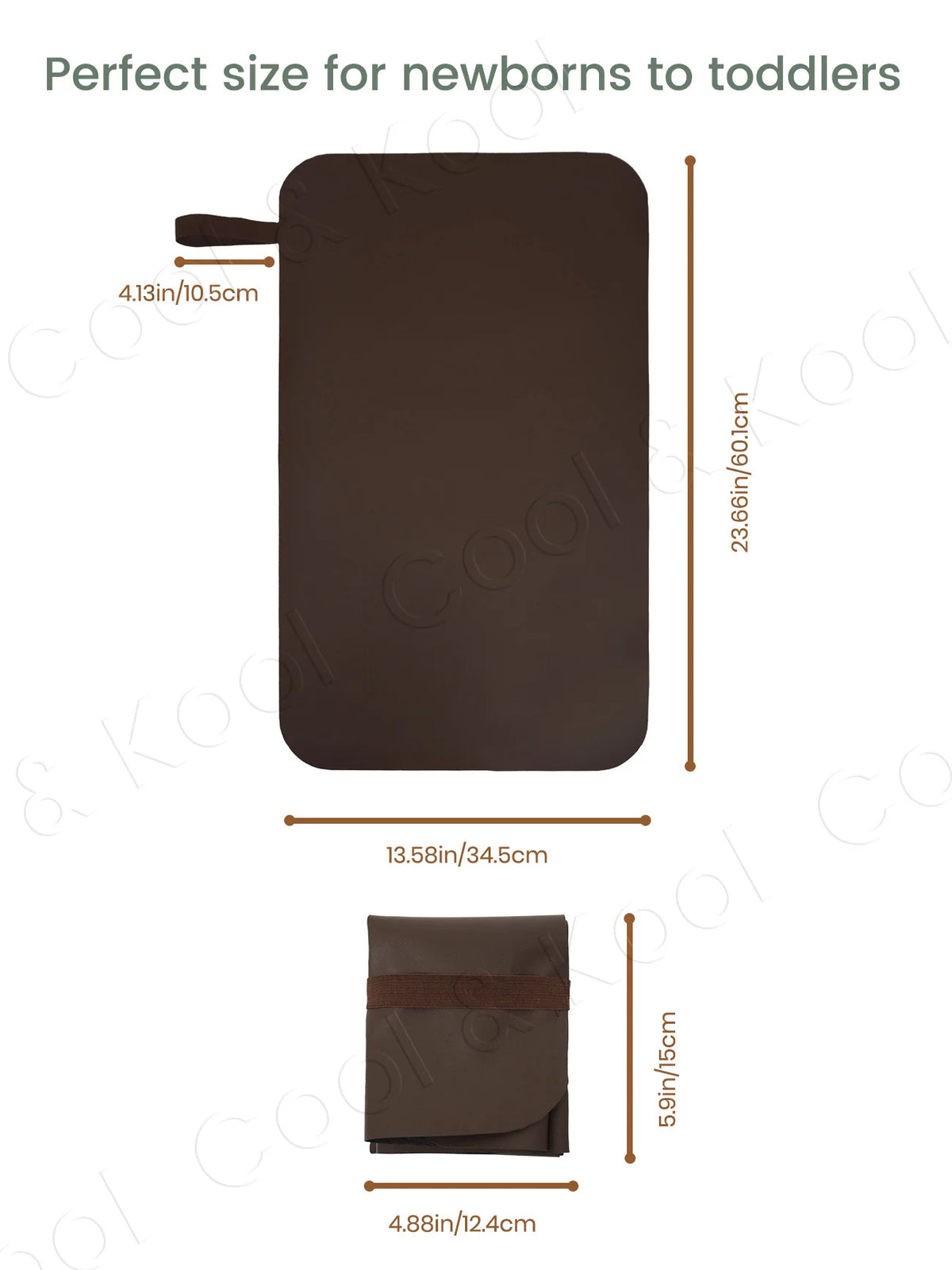 tapis langer imperméable marron blanc faux cuir doux polaire élastiques magnétique pliable minimaliste nettoyage