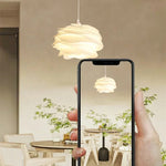 lampe suspendue moderne pvc blanc plissé opaque chambre coucher