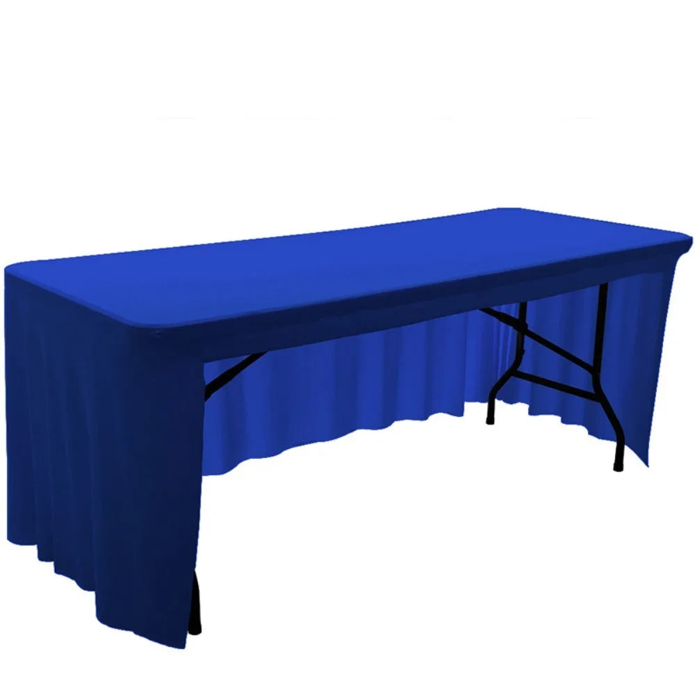 nappe table rectangulaire extensible élastique couleur unie banquet décoration moderne intérieur maison
