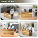 boîte rangement bois compartiments réutilisable ustensiles cuisine articles divers modernes rustiques