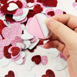 autocollants adhésifs mousse pailletés coeurs rouge rose blanc décoration fêtes diy bricolage 60 pièces