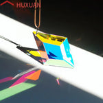 pendentif multicolore facettes géométriques transparent moderne chaîne métalliqueextérieur attrape soleil ornement décoration jardin