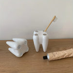 porte brosses dents brosses dentifrice récipient salle bain moderne blanc vert rose bleu