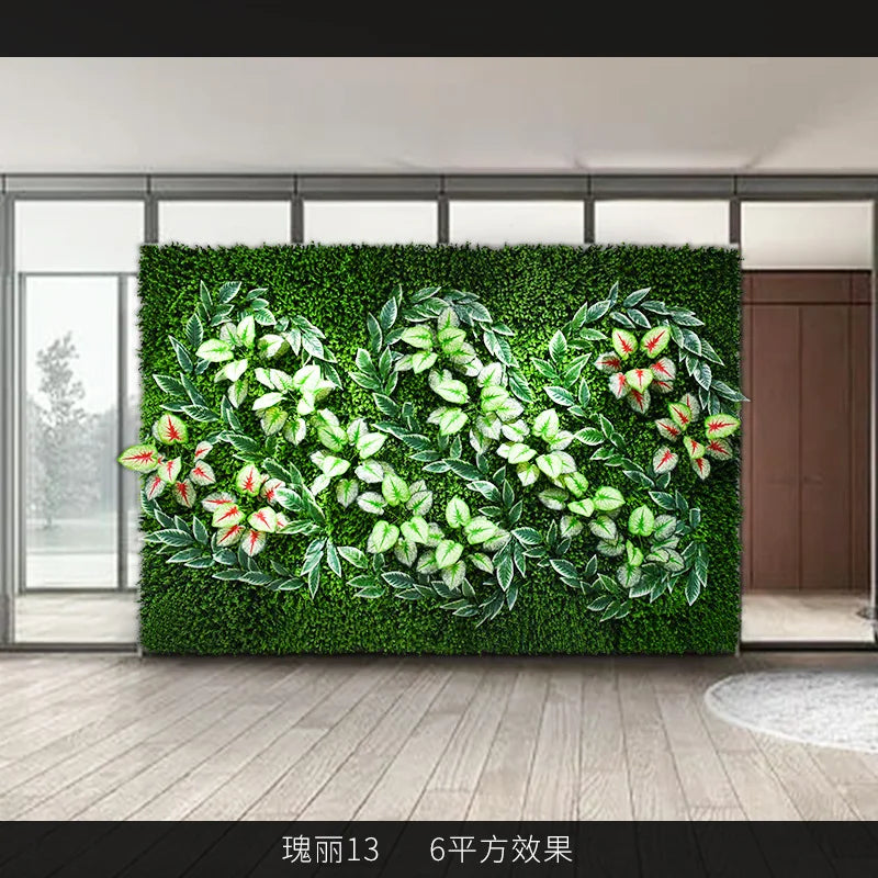 décoration mur végétal artificiel diverses feuilles fleurs moderne intérieur accroché