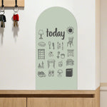tableau blanc moderne motif cuisine lettres animaux vert pastel autocollant pvc feutres gomme tampon