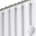 rideau douche moderne vert olive texture points ourlet lesté métalliques durables crochets polyester gaufre