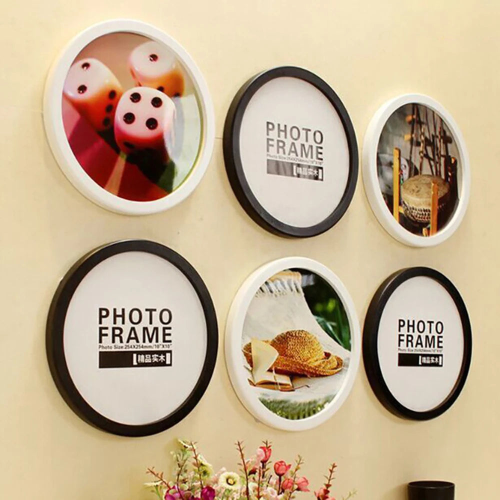 cadre photo rond moderne noir blanc aquarelle décoration zenintérieur vases fleurs séchées