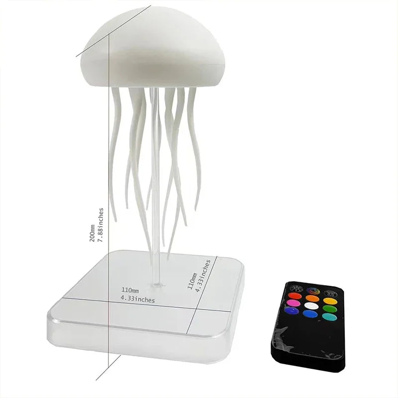 lampe led forme méduse multicolore effet dégradé télécommande moderne innovant texture froissée bionique base