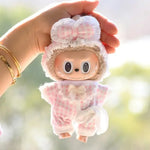 lit miniature poupée pyjamas oreillers couverture chaussons figurines animaux gingham floral