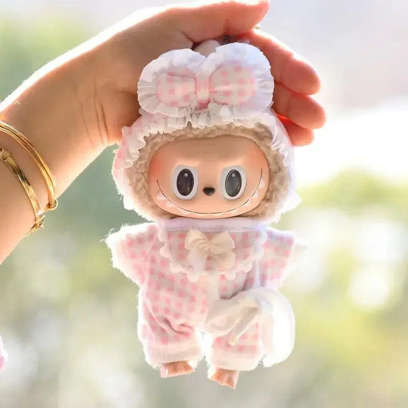 lit miniature poupée pyjamas oreillers couverture chaussons figurines animaux gingham floral