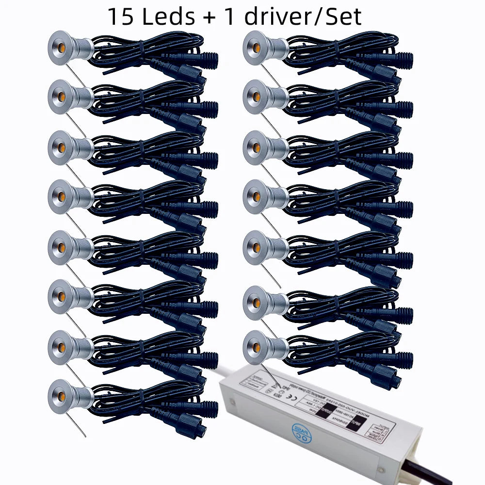 lumière led mini extérieure ip67 12v argentée moderne câble étanche