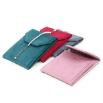 sac rangement bijoux velours turquoise vert rose gris bleu classique portable multifonction