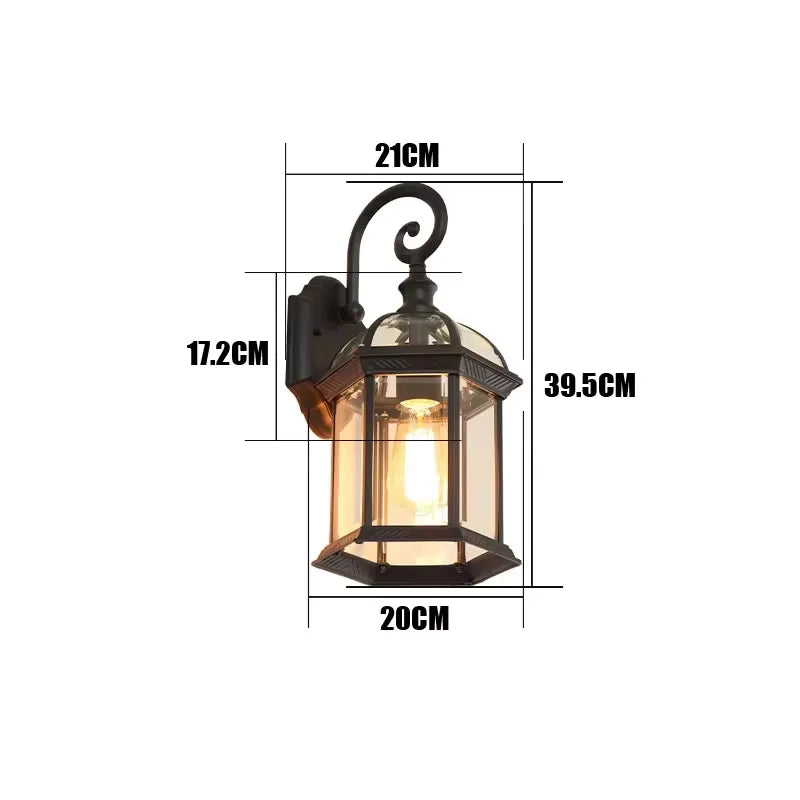 lampe murale classique transparente barreaux métal noir fixe courant alternatifs