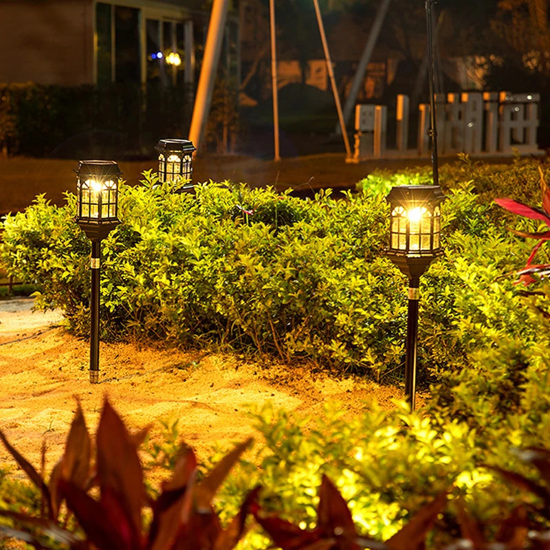 lampe solaire moderne transparente motifs géométriques noir autoinstallation extérieure jardin