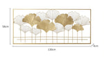 décoration murale métal feuilles ginkgo or noir moderne élégante art asiatique fixations chambre coucher