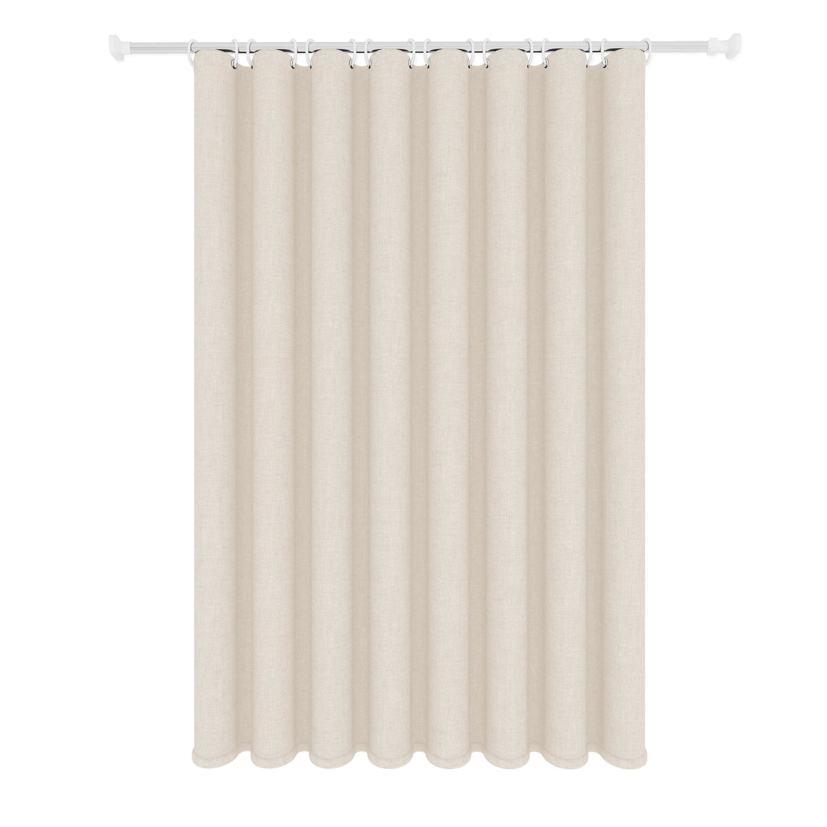 rideau douche beige texturé lin polyester moderne minimaliste opacité totale tringle pesé