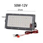 projecteur led 12v 100w ip66 gris blanc moderne camping pêche ajustable 180