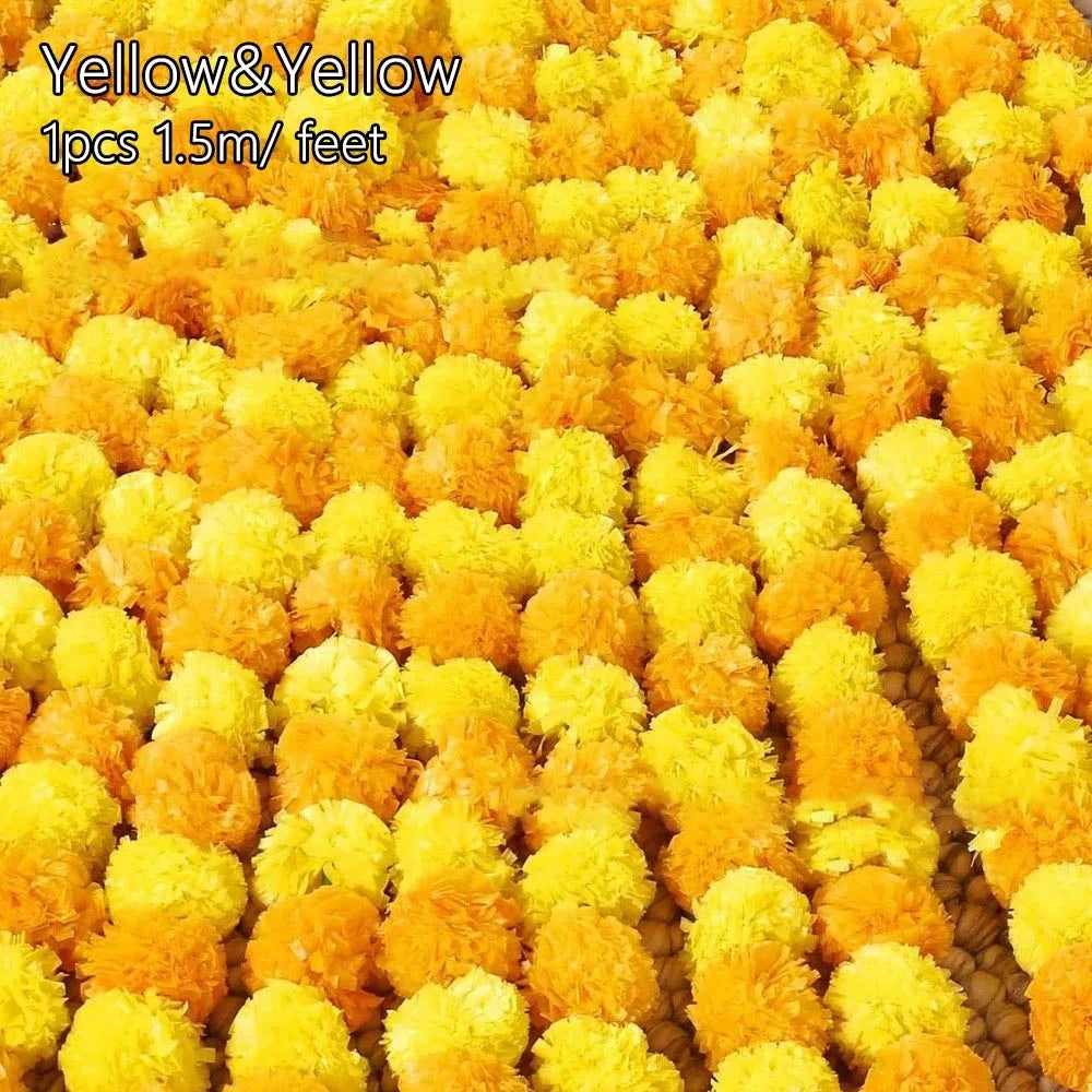 guirlande florale artificielle festives boules fleurs compactes couleurs vives indien festive ornement fête sans