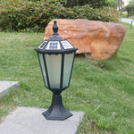 lampe solaire classique transparente motif décoratif noir extérieure autonomie éclairage jardin antique