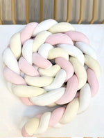 coussin lit tressé berceau bébé protection lit enfant doux blanc rose gris