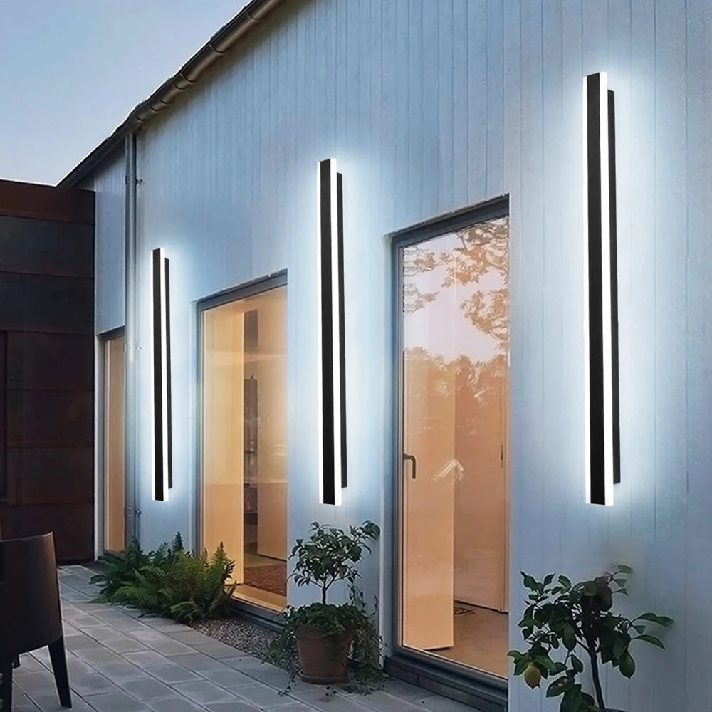 éclairage extérieur moderne applique murale led ip65 étanche noir lumiere jardin villa porte