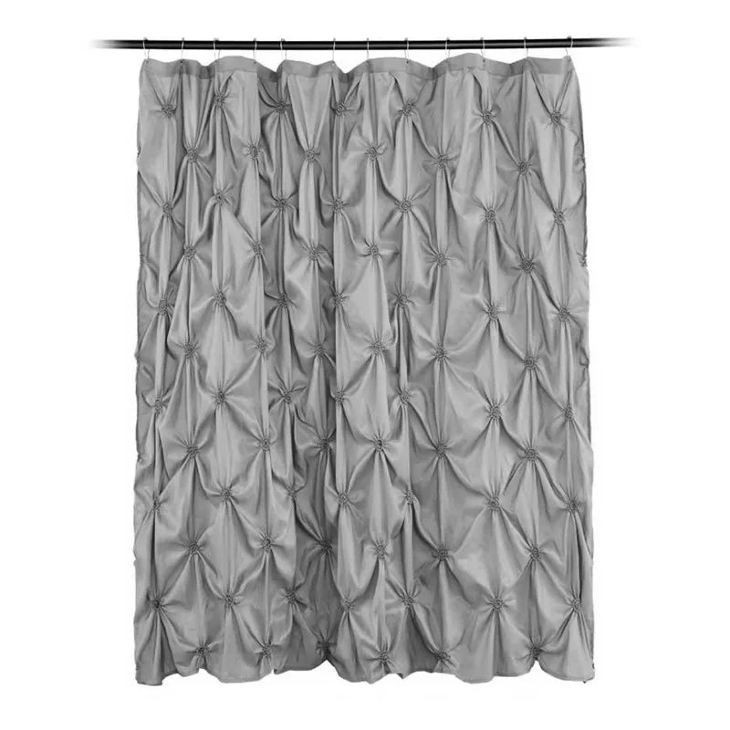 rideau douche polyester bleu clair rayures horizontales plissé moderne opale