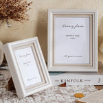 cadre photo blanc texture bois classique décoration maison pouces 10 poucesversible table mur