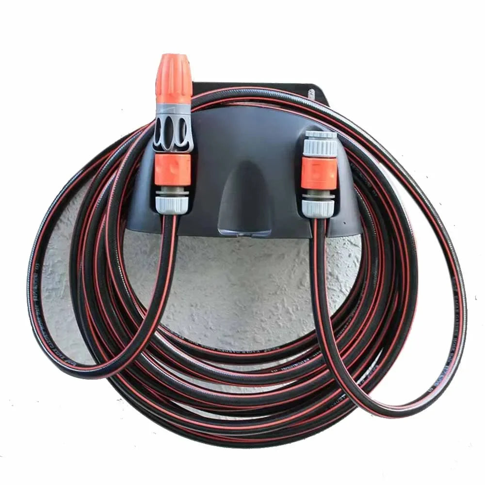 support mural tuyau d'arrosage anti corrosion enrouleur jardin fixations pistolet eau noir orange gris