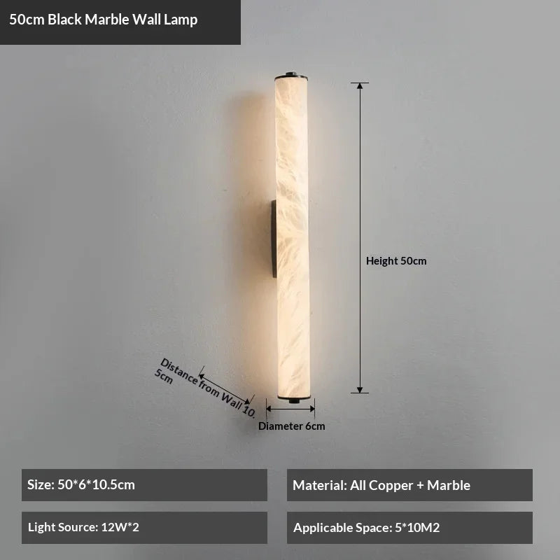 lampe murale moderne marbre blanc led 80cm haute qualité decorationintérieur