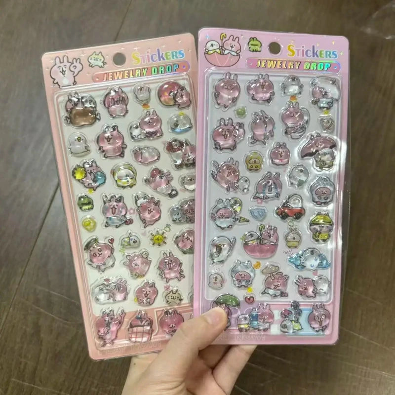 sticker anime rose bleu jaune gris adhésif cartoon mignon décoration téléphone portable jouet cadeau