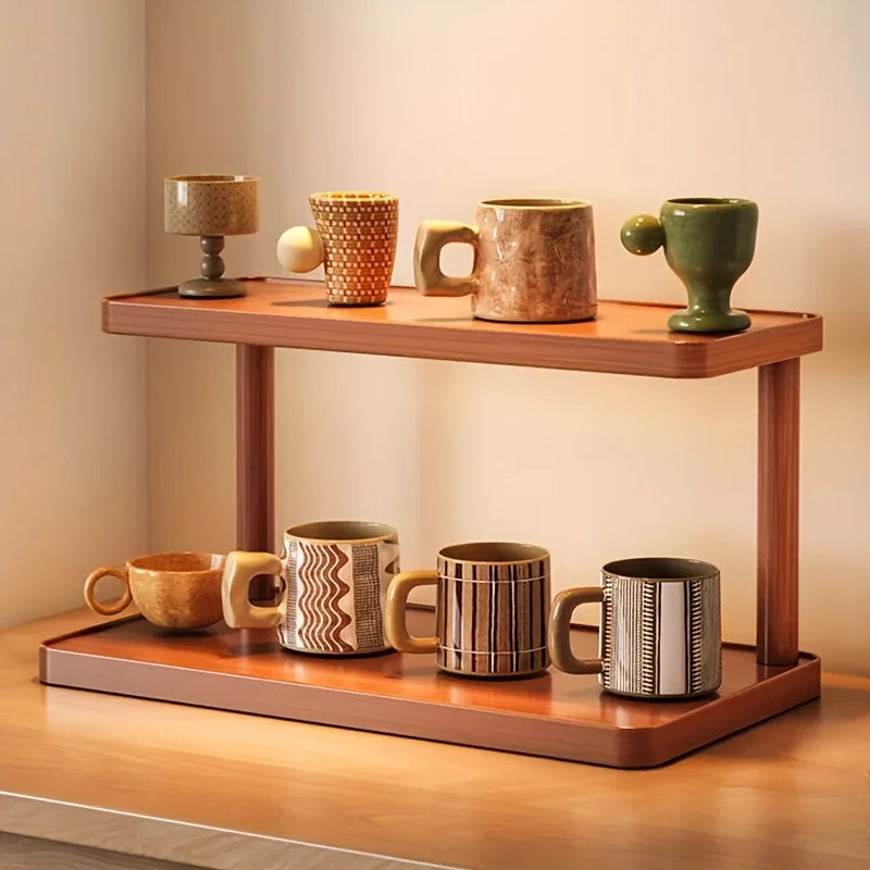 étagère bois moderne deux niveaux support cuisine salon 30cm 40cm boîte rangement vis fixés