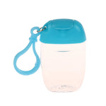 bouteilles rechargeables transparentes modernes couleurs variées anneaux fixation pratique distributeurs savon main cosmétiques alcool