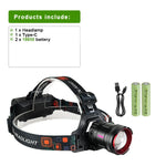 lampe frontale led ultra lumineuse rechargeable ceinture ajustable moderne camping pêche batterie usb charge