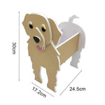 cache pot chien forme cartoon blanc beige marron noir rose vert détails visage plante