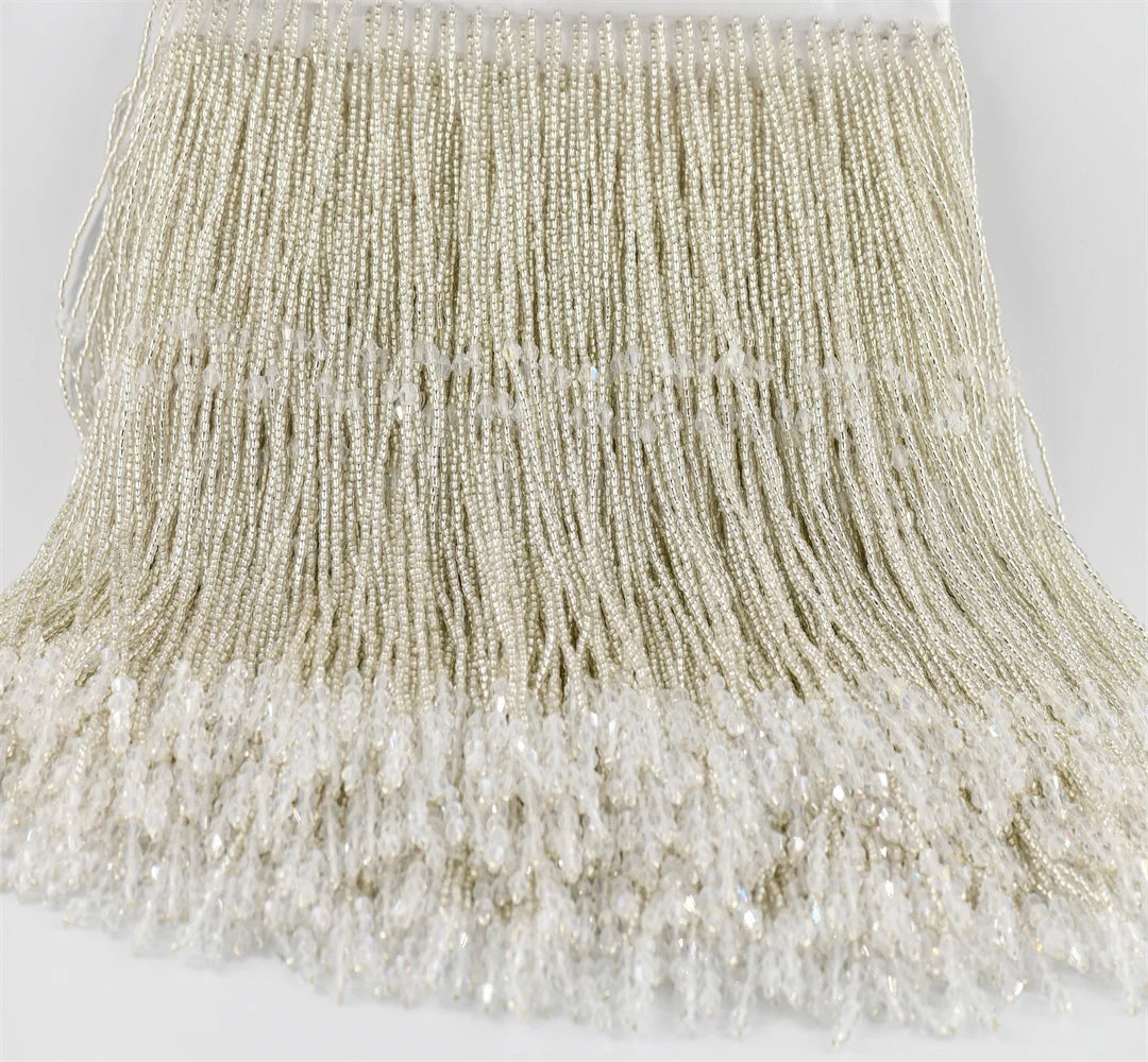 ruban franges blanc decoratif 14.5cm large 5.5yard veste robe artisanat crafts diys