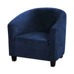 housse fauteuil velours bleu marine blanc moderne anti dérapante machine opaque