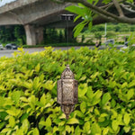 lampe suspendue artisanale dorée ornements floraux solaire autoinstallation extérieure traditionnelle tringle fixéeextérieur