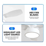 ventilateur moderne led pales réversibles télécommande blanc bois naturel