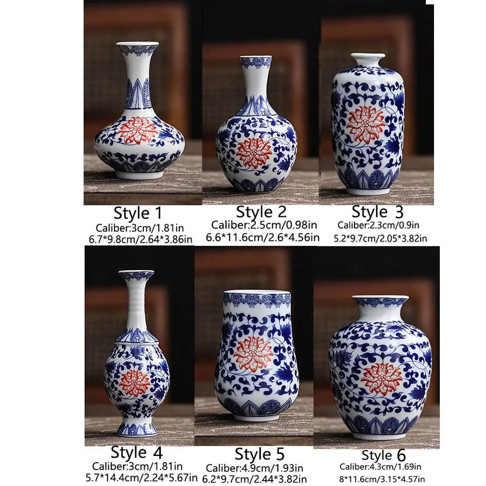 vases antiques porcelaine bleu blanc floral classique décoration intérieure vintage traditionnelpeonies handpainted officeornament