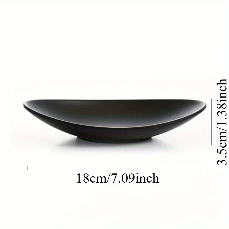 assiettes ovales noires modernes surface mate minimaliste présentation bijoux décoratif 18cm longueur