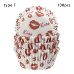 moules cupcakes plastique vert blanc rouge bleu rayures carreaux pois étoiles kiss 100 pièces