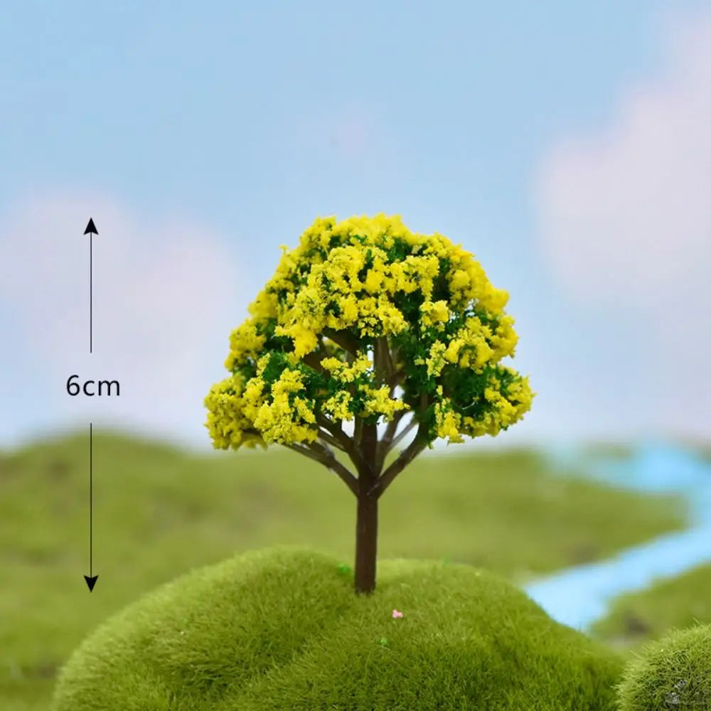 miniatures résine arbres feuilles fleurs vert jaune rose blanc paysage décoratif simulationextérieur