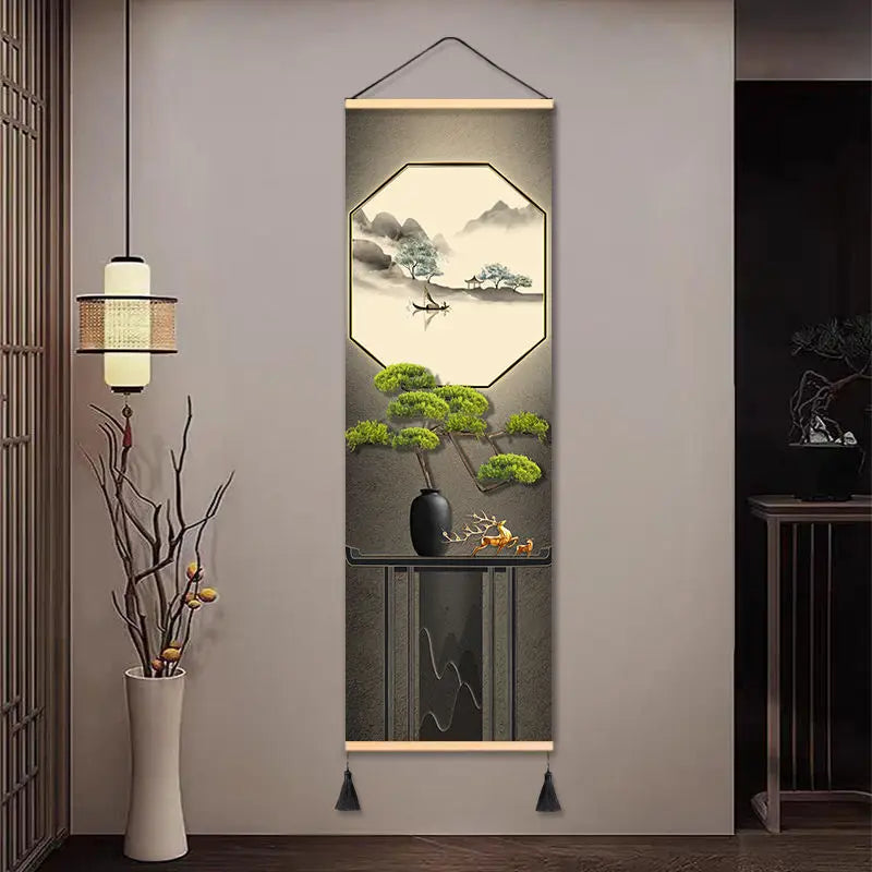 Tapisserie murale pin Zen mastic