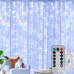 rideau lumineux led multicolore moderne télécommande usb modes blanc jaune beige points lumineux festive