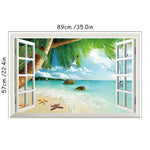 Autocollant mural plage palmier pour salon